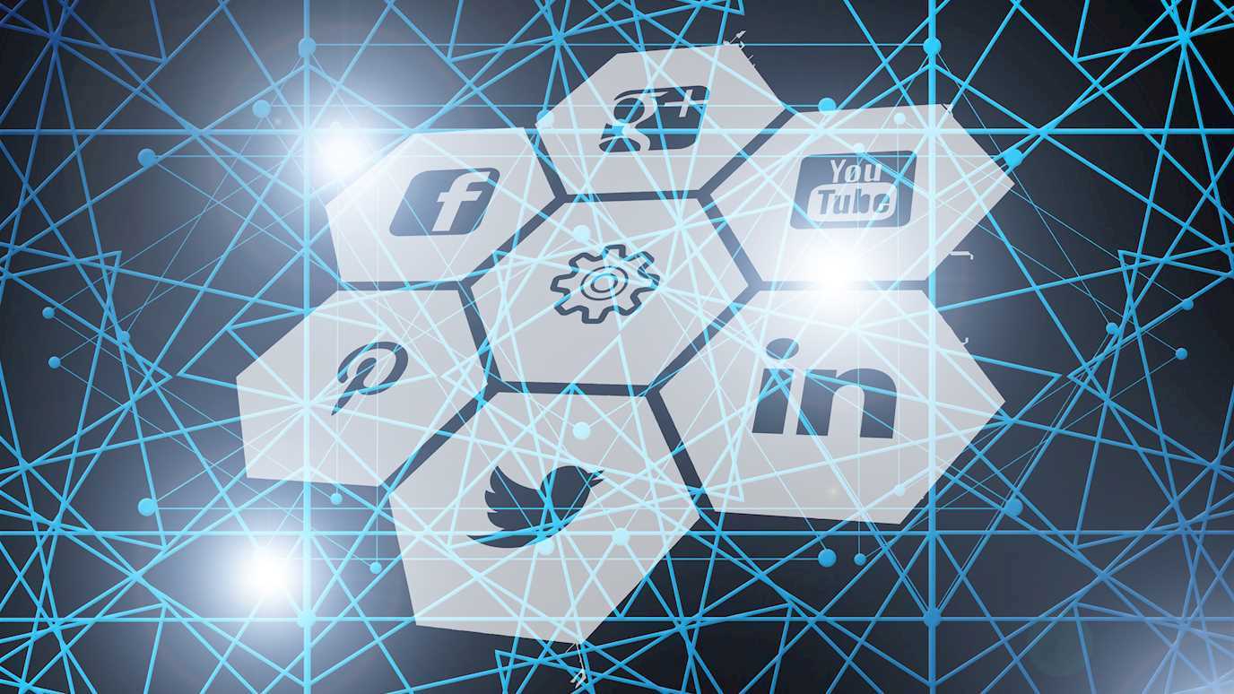 Social media, Facebook, Linkedin, YouTube, Twitter, network, hexagons - Digital Media, Culture and Technology