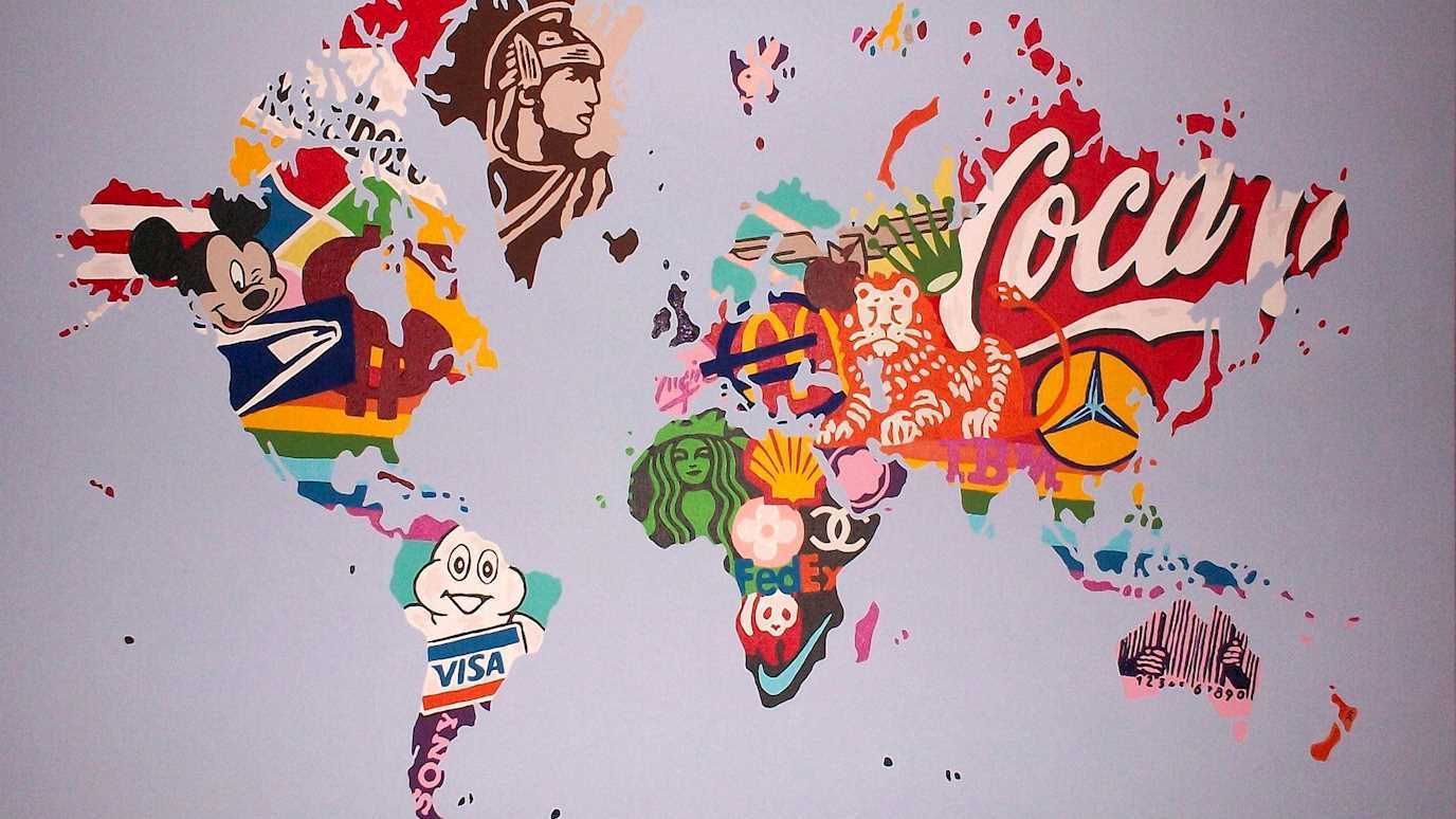 Consumerism, brands, branding, advertising, logos, world map - Consumption, Culture and Marketing